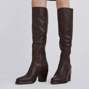 rag & bone mustang knee high boot in brown size 37/7 NWT